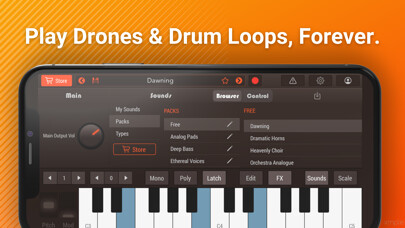 Emulate iPhone app Drone Keyboard: Ambient Sounds using MyAndroid Emulate iPhone app Drone Keyboard: Ambient Sounds using MyAndroid