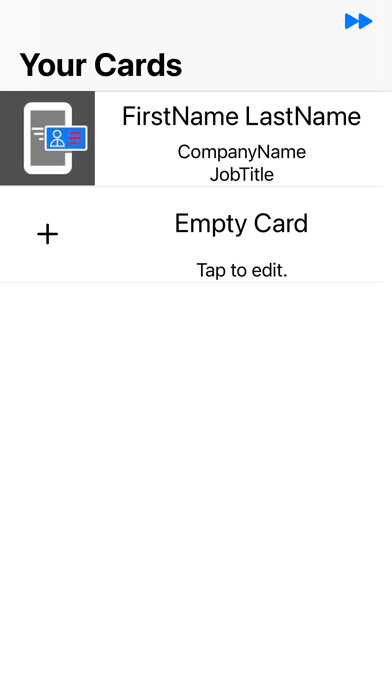 Emulate iPhone app DropCard - an ebusiness card using MyAndroid