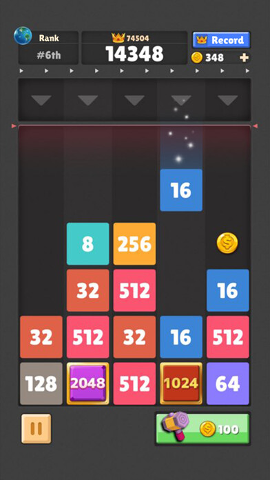 Emulate iPhone app Drop The Number : Merge Puzzle using MyAndroid