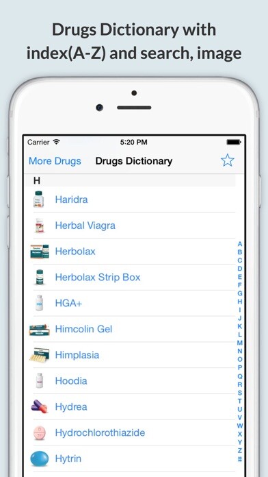 Emulate iPhone app Drugs Dictionary Offline using MyAndroid