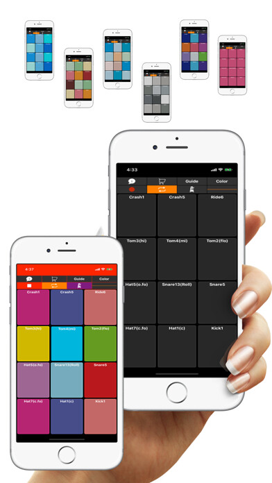 Emulate iPhone app Drum PAD - Real Finger Drums using MyAndroid