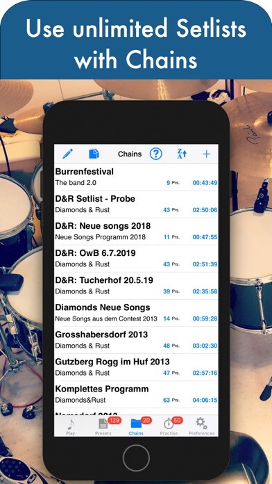 Emulate iPhone app DrumSetlist Manager Lite using MyAndroid Emulate iPhone app DrumSetlist Manager Lite using MyAndroid