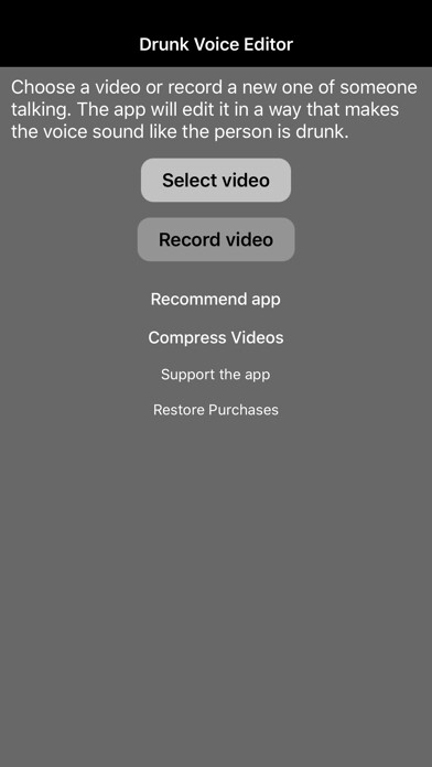 Emulate iPhone app Drunk Voice - Video Editor using MyAndroid