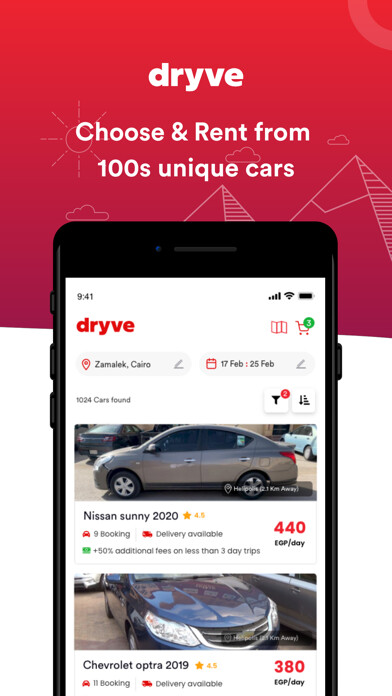 Emulate iPhone app dryve - Rent a Car using MyAndroid