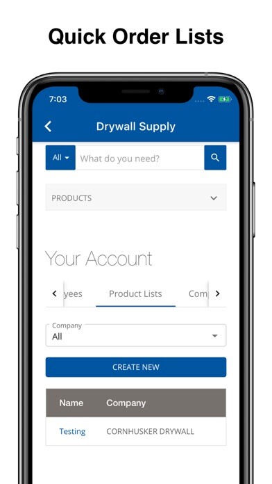 Emulate iPhone app Drywall Supply Inc. using MyAndroid