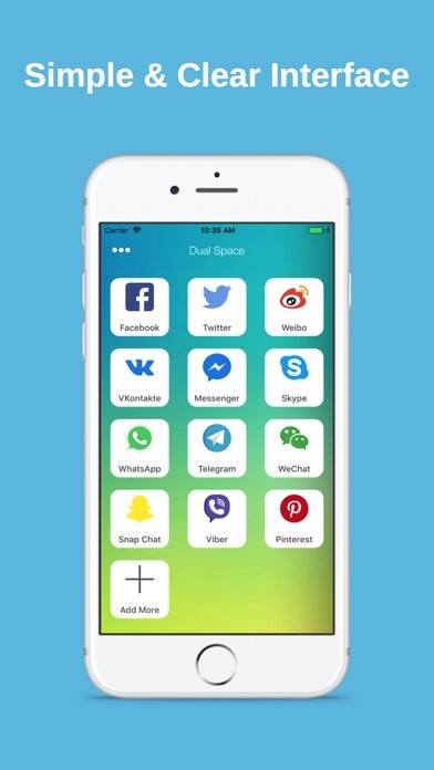 Emulate iPhone app Dual Space Lite using MyAndroid