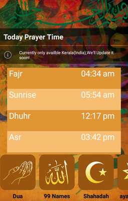 Emulate Android APK Duas  Prayer Times 2016
