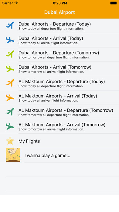 Emulate iPhone app Dubai Airport Flight Status using MyAndroid