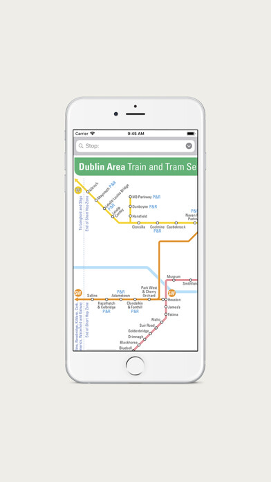 Emulate iPhone app Dublin Tram and Trains Map using MyAndroid