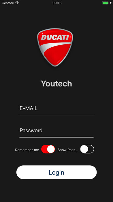 Emulate iPhone app Ducati - Youtech using MyAndroid