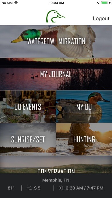 Emulate iPhone app Ducks Unlimited using MyAndroid