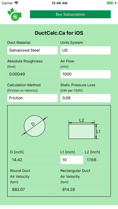 Emulate iPhone app DuctCalc.Ca using MyAndroid Emulate iPhone app DuctCalc.Ca using MyAndroid