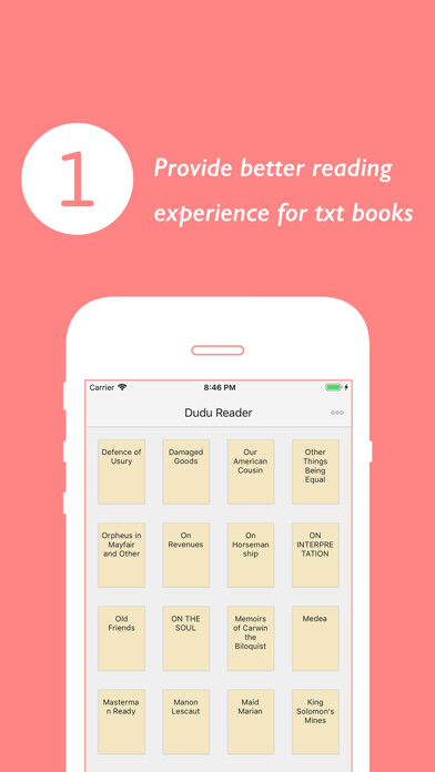 Emulate iPhone app Dudu Txt Reader using MyAndroid