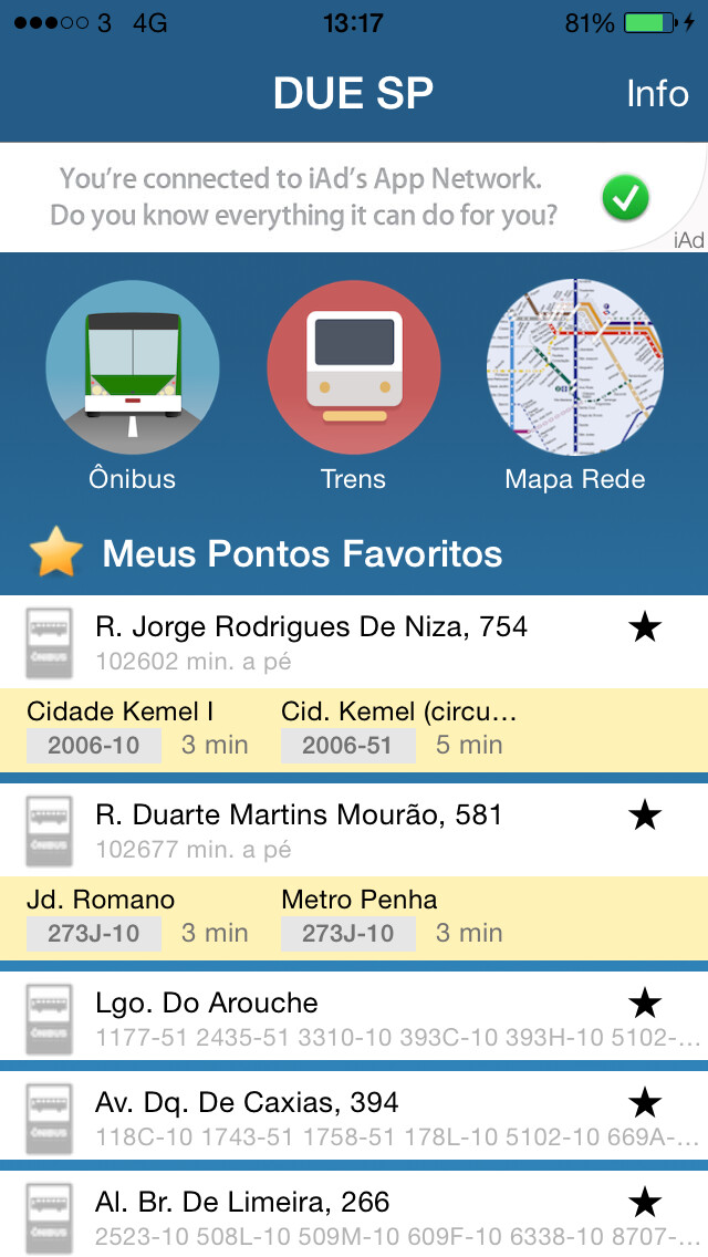Emulate iPhone app DUE Sao Paulo - Infomações CPTM, METRO e SPTRANS em tempo real using MyAndroid Emulate iPhone app DUE Sao Paulo - Infomações CPTM, METRO e SPTRANS em tempo real using MyAndroid