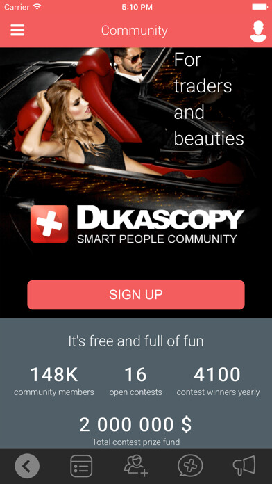 Emulate iPhone app Dukascopy Community using MyAndroid
