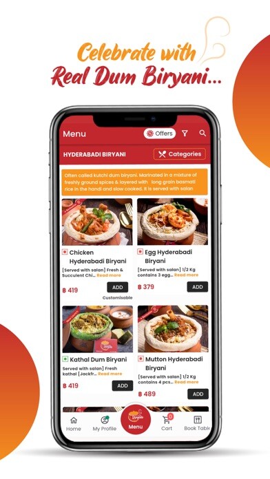 Emulate iPhone app Dum Handi Biryani using MyAndroid Emulate iPhone app Dum Handi Biryani using MyAndroid