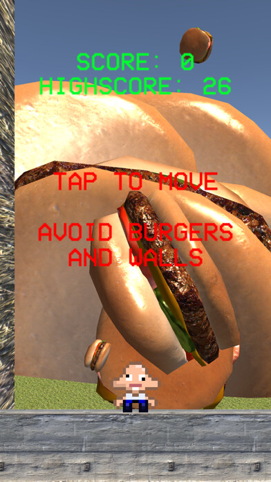 Emulate iPhone app Dummy Dodge 3D - Burger Dodge using MyAndroid