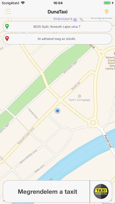 Emulate iPhone app Duna Taxi Győr using MyAndroid