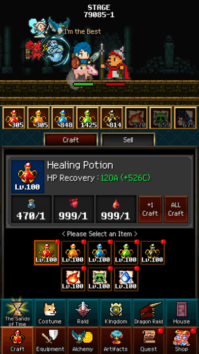 Emulate iPhone app Dungeon & Alchemist - Idle RPG using MyAndroid
