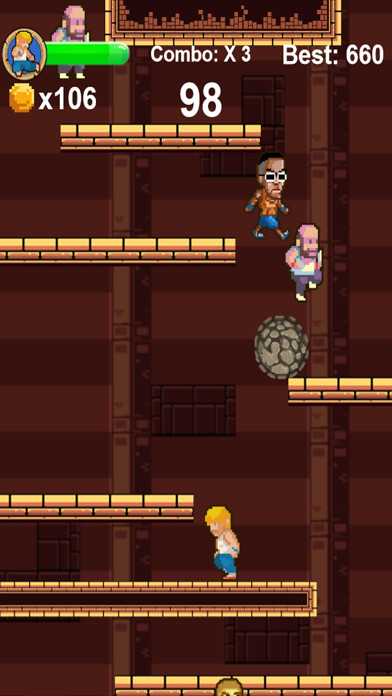 Emulate iPhone app Dungeon Fighter - 8 Bit Endless Kung Fu Fighting Game using MyAndroid