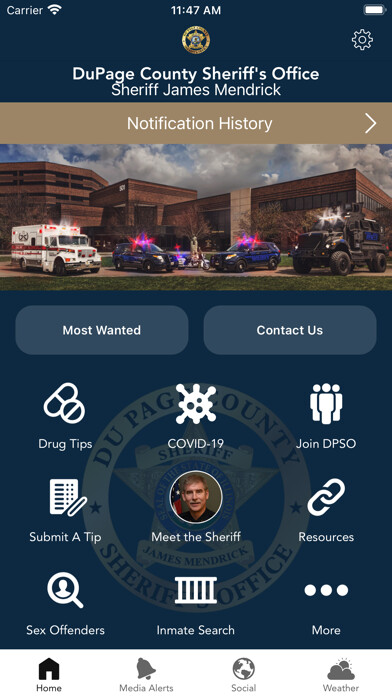 Emulate iPhone app DuPage County Sheriff using MyAndroid