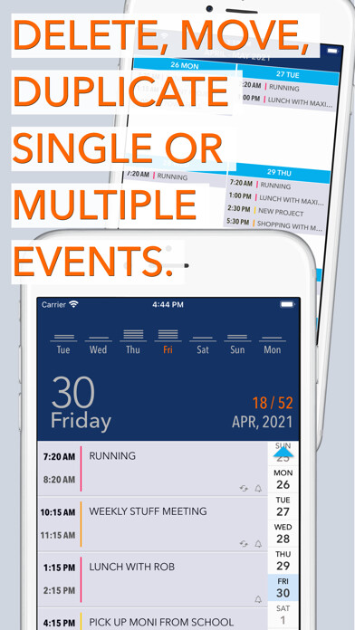 Emulate iPhone app DUPLICATOR - Calendar Manager using MyAndroid