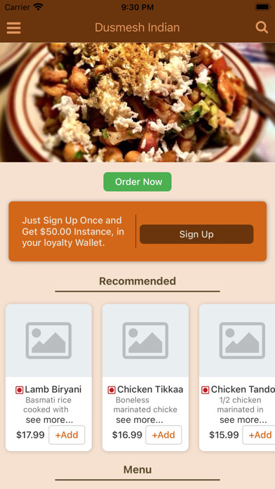 Emulate iPhone app Dusmesh Indian Restaurant using MyAndroid Emulate iPhone app Dusmesh Indian Restaurant using MyAndroid