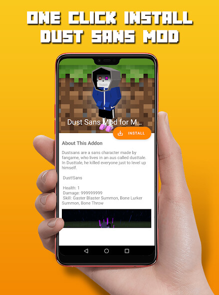 Run android online APK Dust Sans Mod for MCPE from MyAndroid or emulate Dust Sans Mod for MCPE using MyAndroid
