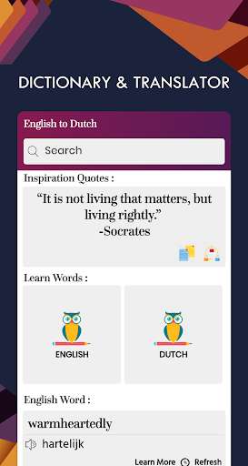 Run android online APK Dutch English Translator - Free Dutch Dictionary from MyAndroid or emulate Dutch English Translator - Free Dutch Dictionary using MyAndroid