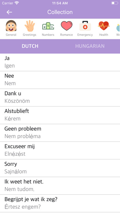 Emulate iPhone app Dutch Hungarian Dictionary using MyAndroid
