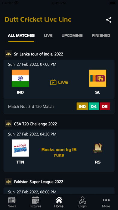 Emulate iPhone app Dutt Cricket Live Line using MyAndroid Emulate iPhone app Dutt Cricket Live Line using MyAndroid