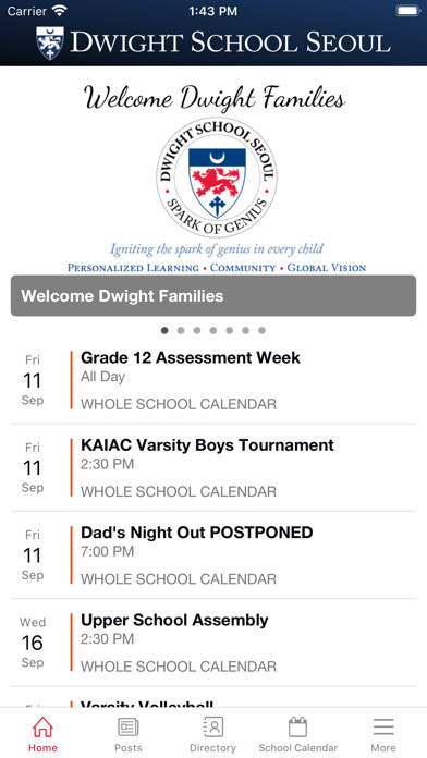 Emulate iPhone app Dwight School Seoul using MyAndroid