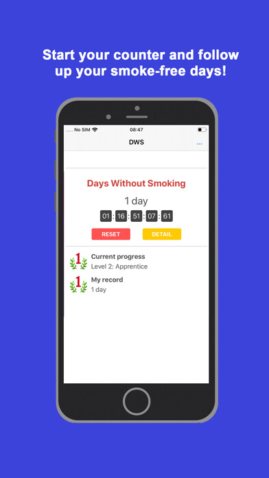 Emulate iPhone app DWS: Smoke-free counter using MyAndroid Emulate iPhone app DWS: Smoke-free counter using MyAndroid