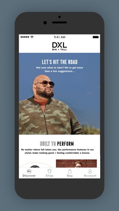Emulate iPhone app DXL Big + Tall using MyAndroid