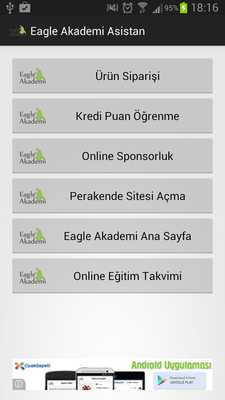 Emulate Android APK Eagle Akademi Asistan