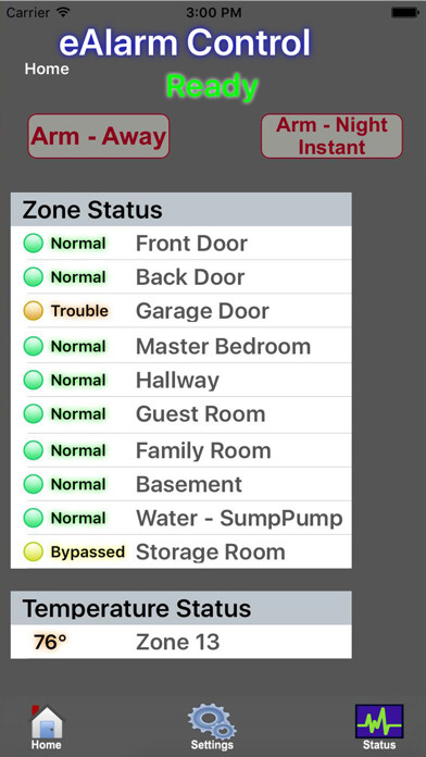 Emulate iPhone app eAlarm - Elk Control Panel using MyAndroid Emulate iPhone app eAlarm - Elk Control Panel using MyAndroid