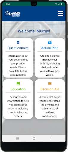 Run android online APK eAMS: Asthma Management System from MyAndroid or emulate eAMS: Asthma Management System using MyAndroid Run android online APK eAMS: Asthma Management System from MyAndroid or emulate eAMS: Asthma Management System using MyAndroid