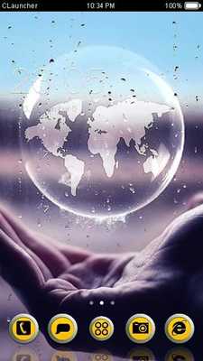 Emulate Android APK Earth in Hand C Launcher Theme