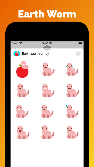 Emulate iPhone app Earthworm emoji & stickers using MyAndroid Emulate iPhone app Earthworm emoji & stickers using MyAndroid