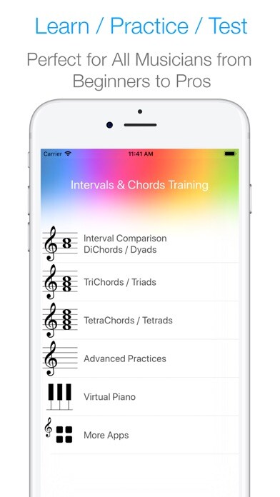 Emulate iPhone app Ear Trainer - Chords Practice using MyAndroid