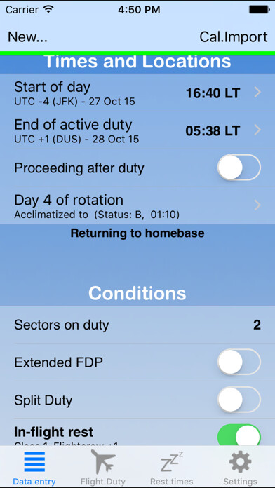 Emulate iPhone app EASA vs Airline FTL using MyAndroid