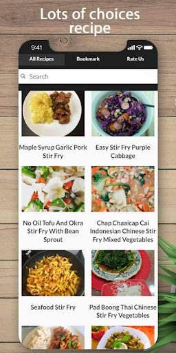 Run android online APK Easily & Delicious Stir Friy Recipes from MyAndroid or emulate Easily & Delicious Stir Friy Recipes using MyAndroid