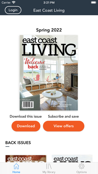 Emulate iPhone app East Coast Living Magazine using MyAndroid Emulate iPhone app East Coast Living Magazine using MyAndroid