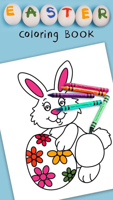 Emulate iPhone app Easter Egg Coloring book pages using MyAndroid