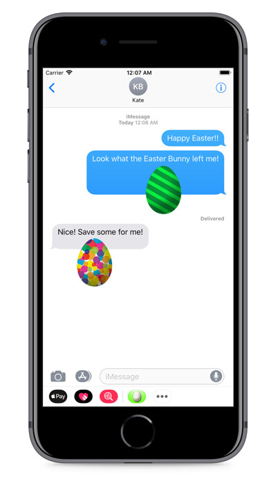 Emulate iPhone app Easter Eggs Fun Stickers using MyAndroid
