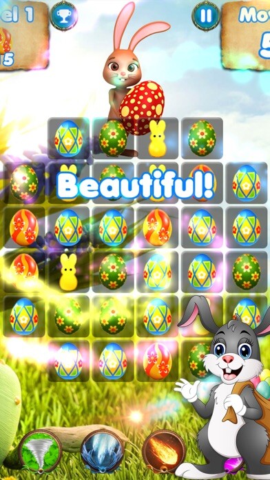 Emulate iPhone app Easter Games Candy - match 3 for cute bunny hop using MyAndroid