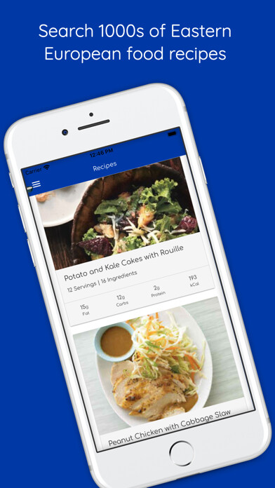 Emulate iPhone app Eastern European Food Recipes using MyAndroid