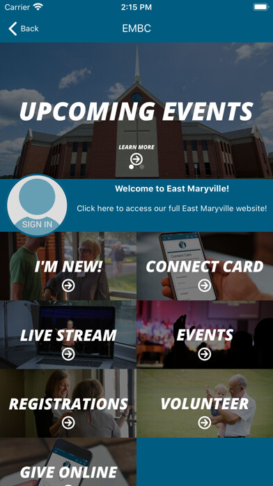 Emulate iPhone app East Maryville Baptist using MyAndroid Emulate iPhone app East Maryville Baptist using MyAndroid