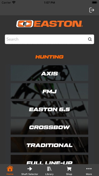 Emulate iPhone app Easton Archery using MyAndroid