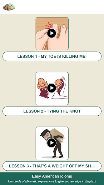 Emulate iPhone app Easy American Idioms using MyAndroid